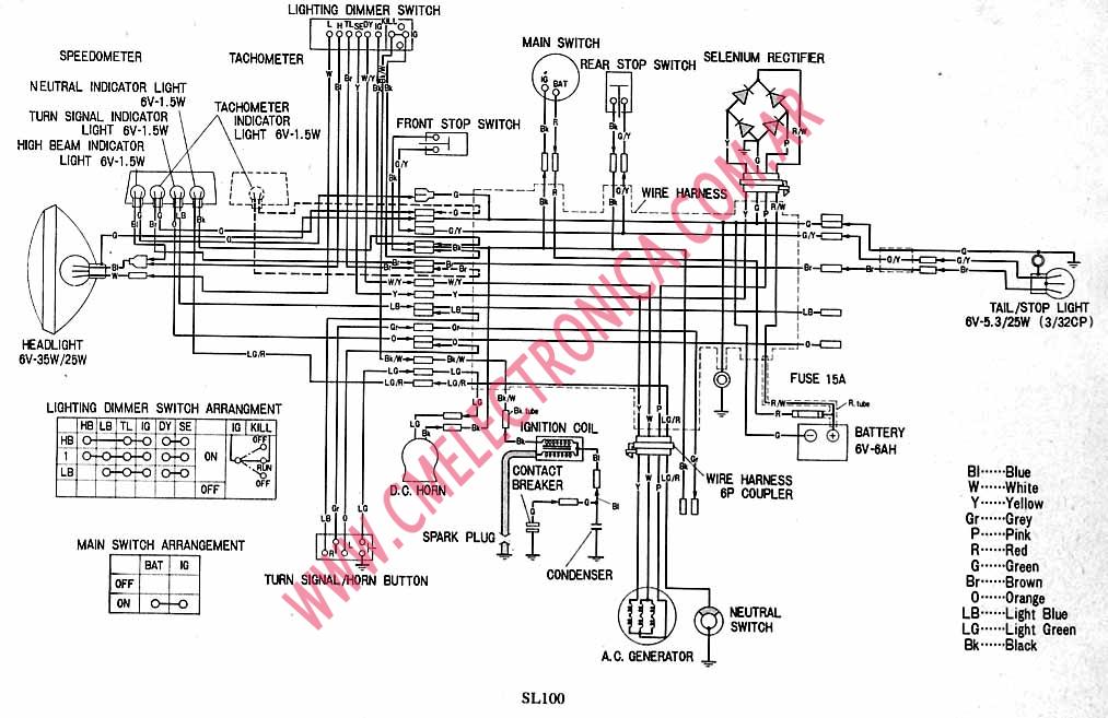 1970 Honda sl100 wiring diagram